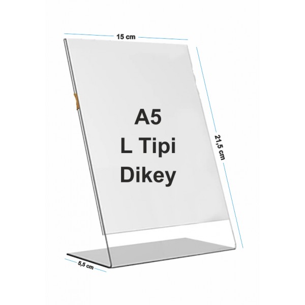 A5 L Tipi Dikey Pleksi Föylük 148mmx210mm
