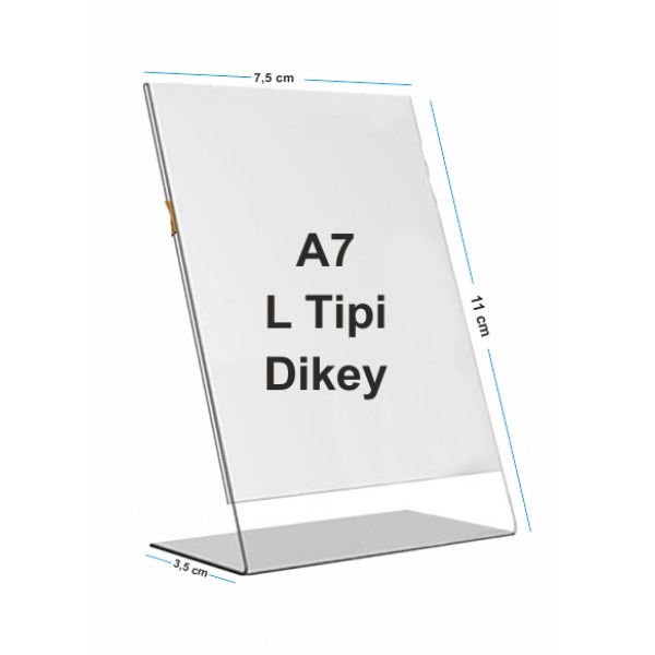 A7 L Tipi Dikey Pleksi Föylük 105mmx75mm