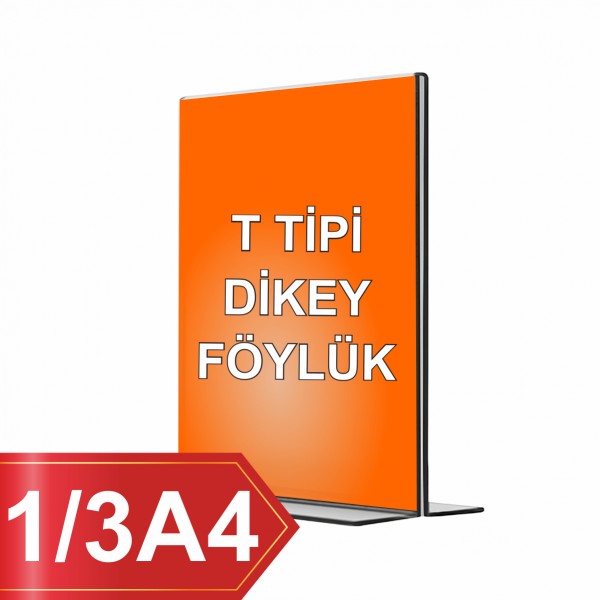 10,5cm x 21cm T Tipi Dikey Pleksi Föylük