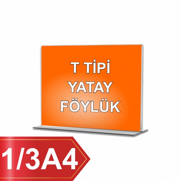 10,5cm x 21cm T Tipi Yatay Pleksi Föylük
