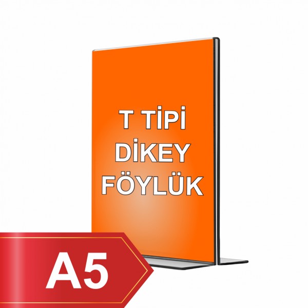 A5 T Tipi Dikey Pleksi Föylük 148mmx210mm