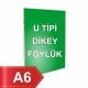 A6 U Tipi Dikey Pleksi Föylük 105mm x 148mm